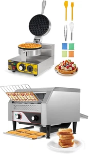 Dyna-Living Single Head Commercial Waffle Maker 1200W & 450 Slices/H Restaurant  - Picture 1 of 12