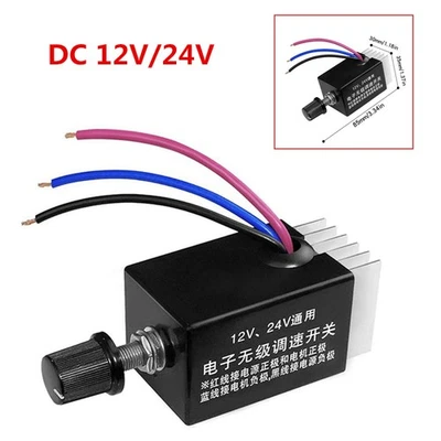DC 12V/24V Motor Speed Controller Switch Car Truck Fan Heater Control Defroster - Image 1 of 4