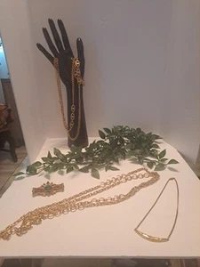 3 Vtg Monet Necklaces And An Unbranded Multiple Stone Brooch - Picture 1 of 12
