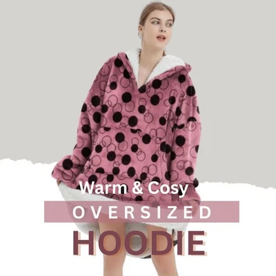 Hooded Fleece Hoodie Blanket Soft Long Sherpa Ultra Plush Oversized Sweatshirts - Image 1 of 4