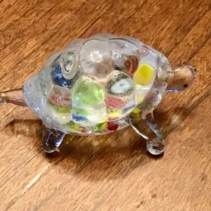 Mundgeblasene Schildkröte Schildkröte Kunst Glas Figur NIEDLICH! - Bild 1 von 6