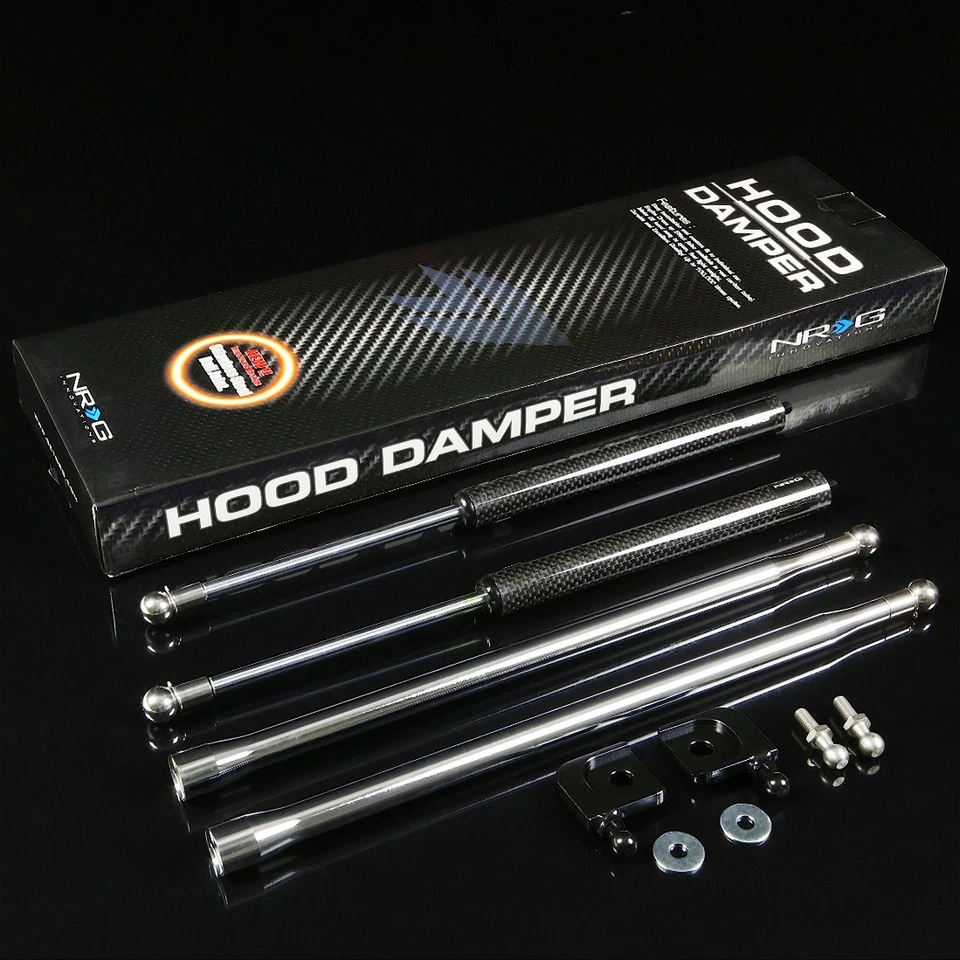 NRG AMORTIGUADOR CAPÓ LLENO DE ACEITE DE ACERO INOXIDABLE PARA 89-94 240SX S13 KA FIBRA DE CARBONO Foto 1 de 1