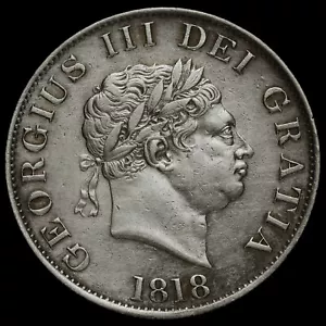 More details for 1818 george iii milled silver half crown