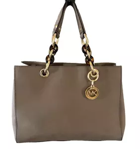 Michael Kors Beige Saffiano Leather Medium Cynthia Tote - Picture 1 of 12