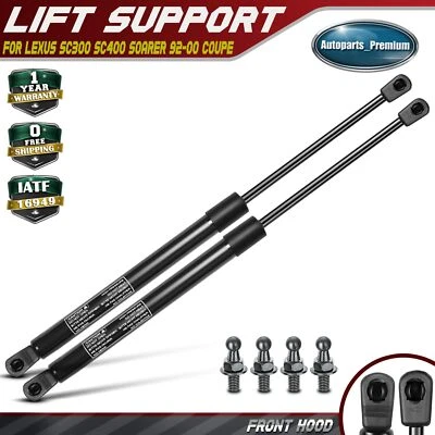 Amortiguador de soporte de elevación del capó delantero 2 piezas para Lexus SC300 SC400 1992-2000 cupé Foto 1 de 4