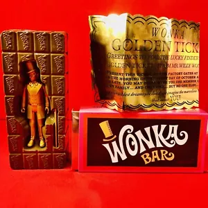 Willy Wonka SUPER7 REACTION SDCC WONKA BAR GOLDEN TICKET CHASE LE200 Gold RARE! - Picture 1 of 2