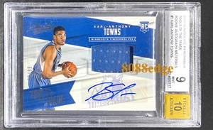 2015-16 Absolute Swatch automático: Karl-Anthony Towns #99/99 radiocontrol BGS 9 autógrafo 10 - Imagen 1 de 4