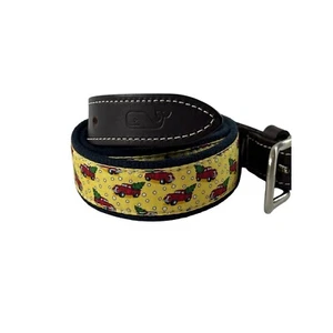 Vineyard Vines Yellow Truck and Tree Novelty Canvas Club Belt Boys Size 28 NWT - Picture 1 of 5