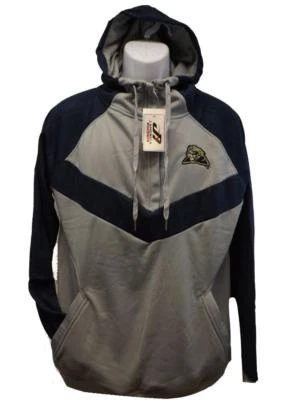 New Pitt Panthers Mens Sizes M-L-XL-2XL Navy/Gray 1/4 Zip Hoodie Jacket - Image 1 of 4