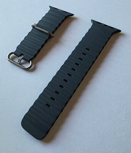 Unused OEM Apple Watch 49mm BLACK Ocean Band Natural Titanium Finish in Bulk Pkg - Picture 1 of 6