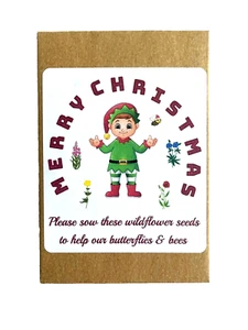 10 Xmas Kids Birthday Party Elf Wildflower Seed Packs Favours For Gift Bags B6 - Picture 1 of 4