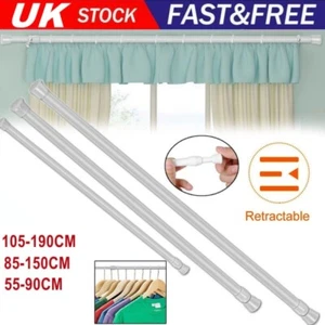 Extendable Spring Loaded Net Rods Telescopic Voile Tension Curtain Rail Pole Rod - Picture 1 of 12