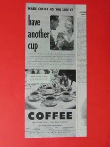 1943 KAFFEE Das freundliche Getränk! Have Another Cup Kunstdruck Anzeige - Bild 1 von 1