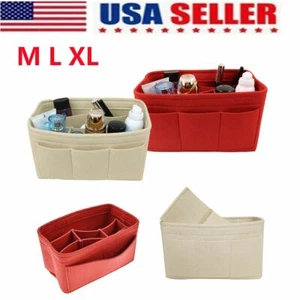 Multifunction Handbag Purse Organizer Insert Bag Felt Fabric Storage Case -3Size - Picture 1 of 14