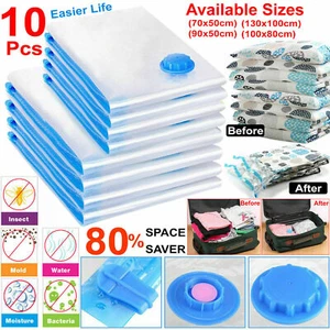 10x STRONG VACUUM STORAGE SPACE SAVING BAGS VAC BAG SPACE SAVER VACCUM VACUM BAG - Picture 1 of 13