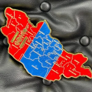 MONGOLIA🇲🇳METAL FRIDGE MAGNET✅COUNTRY MAP WITH NATIONAL FLAG AND CITY NAMES🎗 - Picture 1 of 3