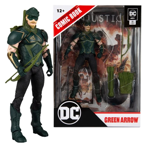 DC Multiverse 7" GREEN ARROW Page Punchers Action Figure w/ Injustice 2 Comics Cover