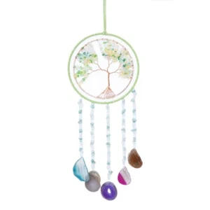 Multicolors Crystal Stones Wall Hanging Ornament Dream Catch Pattern - Picture 1 of 8