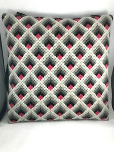 Cuscino sedile all'uncinetto rosa nero 14" cuscino seduta stadio tracolla - Foto 1 di 9
