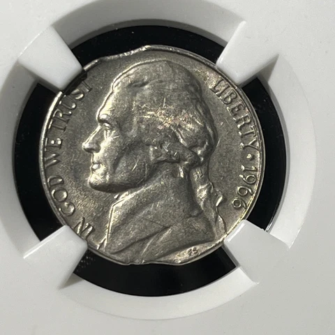 1966 5C ERROR DOUBLE CURVED CLIPS NGC AU 58 JEFFERSON NICKEL Cover