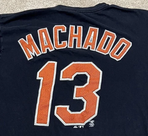 Manny Machado Baltimore Orioles T Shirt Men Medium Adult Black MLB Baseball 13 Cover