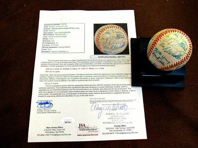 CAL RIPKEN JR 1ST ALL-STAR ROOKIE SIGNED AUTO 1983 AL ALL-STARS GU BASEBALL JSA - Image 1 of 4