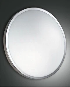 Plaza led big plafoniera tonda 24w bordo nickel e vetro - Foto 1 di 3