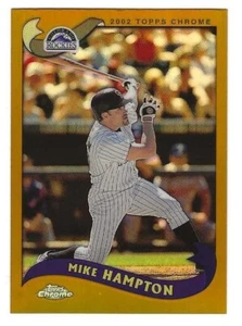 2002 Topps Chrome Gold Refractor #010 Mike Hampton Colorado Rockies BV$5 - Picture 1 of 1