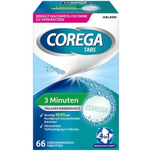 Corega Reinigungs-TABS 66 Tabletten 3 Min. Zahnersatz Gebissreinigungstabletten - Bild 1 von 6