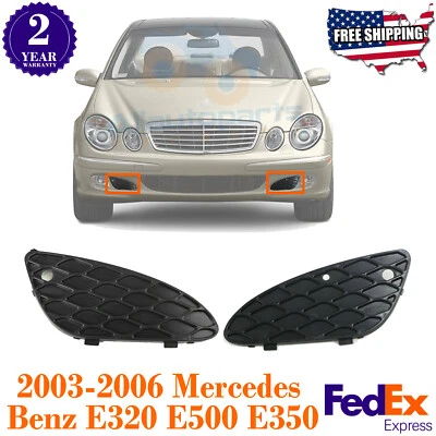 Front Bumper Fog Light Cover Trims For 2003-2006 Mercedes Benz E320 E500 E350 - Image 1 of 4