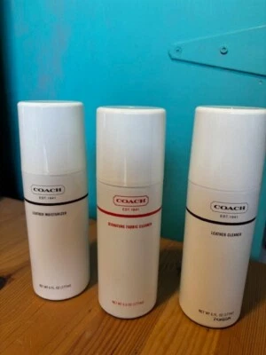 SET OF 3 COACH PRODUCTS SIGNATURE FABRIC CLEANER, LEATHER MOISTURIZER & CLEANER - Image 1 of 4