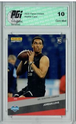 Jordan Love 2020 Panini Instant #4 1st Pro Card, 1 of 156 Rookie Card PGI 10 - Image 1 of 2