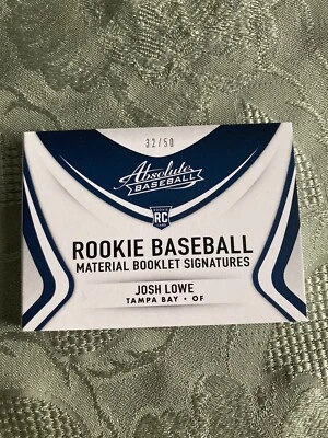 Josh Lowe 2022 Absolute Rookie Baseball Material Booklet Signatures /50 - Image 1 of 4