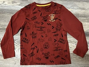 Five Nights at Freddy's Long Sleeve Pull Over Tee Shirt Child’s Medium Reddish - Picture 1 of 4