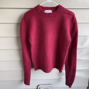 Vintage Glenover Womens Crewneck Shetland Wool Sweater Size M Red Holiday Cozy - Picture 1 of 7