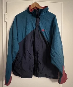 Giacca a vento vintage Nike anni 80 Silver Tag Teal Navy arancione colorblock - taglia XL - Foto 1 di 15