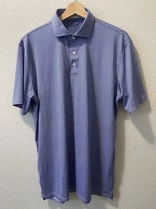 Polo de golf Holderness & Bourne Landale grande a rayas azul rosa calce a medida para hombre - Imagen 1 de 8