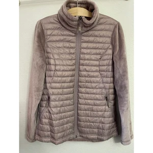Giacca donna rosa puffer 32 gradi calore orlo pile cappotto zip intera - Foto 1 di 8