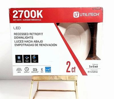 Utilitech LED 2700K White 650 Lumens Recessed Retrofit Downlight - SET OF 2 NEW - Image 1 of 4