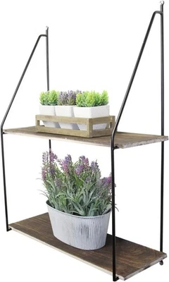 Admired By Nature 2 Tier Wall Mount Shelf, Farmhouse Shelf for C. Natural  - Image 1 of 4