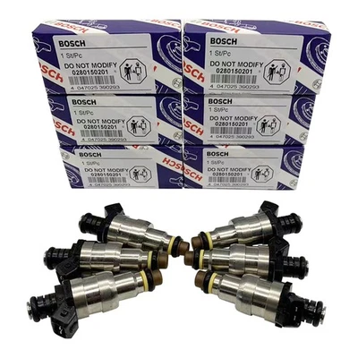 6x OEM Best Upgrade Fuel Injectors For 83-86 BMW 533i 535i 3.2L 3.5L #0280150201 - Image 1 of 4