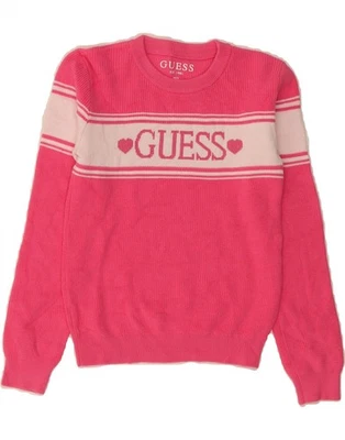 Suéter Jersey GUESS Niñas Gráfico Cuello Redondo 6-7 Años Rosa Bloque de Color WX09 Foto 1 de 3