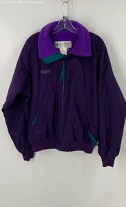 VTG Columbia Purple Long Sleeve Pockets Full-Zip Bomber Mens Jacket Size Medium - Picture 1 of 3