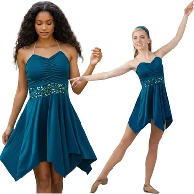 Safe & Sound TEAL Adulto X-Grande Disfraz de Baile Ballet Lírico Vestido y Pantalones Cortos Nuevo Foto 1 de 4