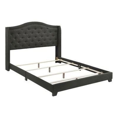 Montaña rusa Sonoma tela de transición tapizada espalda camel cama king oriental gris Foto 1 de 4