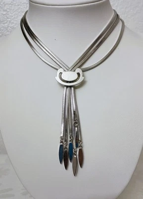 Vintage Monet 1950's "Priscilla Series" Silver Tone Slider Choker Necklace - Image 1 of 4