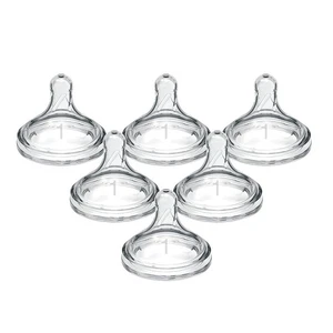 Dr. Brown's Natural Flow Level 1 Wide-Neck Baby Bottle Silicone Nipple 6 PACK - Picture 1 of 7