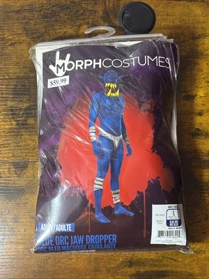 Disfraz Morph Body Traje Azul Orco Mandíbula Cuentagotas Adulto Grande Disfraz Monstruo Foto 1 de 4