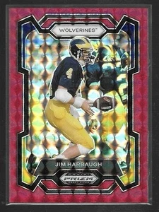 JIM HARBAUGH Michigan 2024 Prizm Draft Picks Football RED MOSAIC Prizm #/125 - Picture 1 of 2
