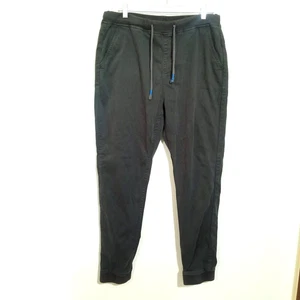 Mugsy Jogger Pants Mens Medium Dark Gray Pull On Elastic Waist Leg Cuff Lounge - Picture 1 of 12